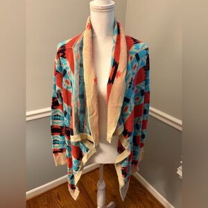B Sharp Open Front Mohair Cardigan – Southwestern Tribal Print - Small